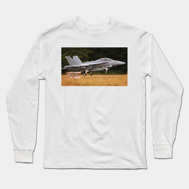 EA-18G Growler Super Hornet FCLP 6 Long Sleeve T-Shirt by acefox1